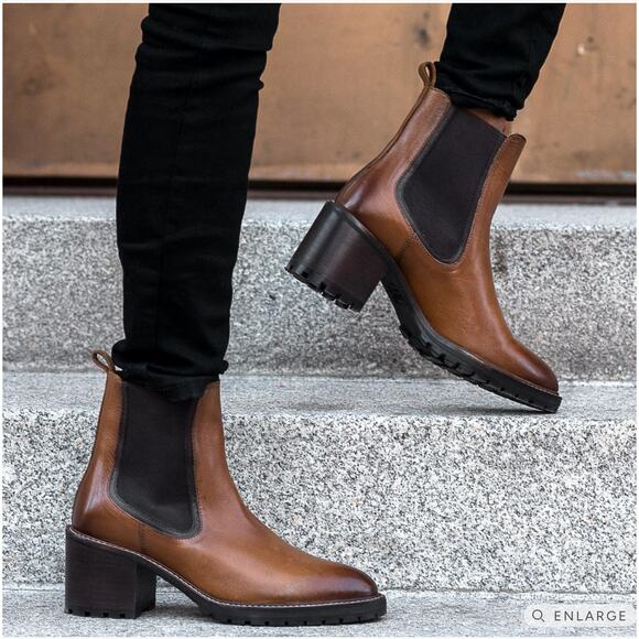 Thursday Boot Company Shoes - THURSDAY BOOT CO Knockout Heeled Leather Boots in Toffee Brown // 7
